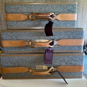 Vintage leather and tweed luggage